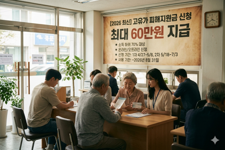[2026 최신] 고유가 피해지원금 신청방법 및 대상 조회 (최대 60만원 지급)