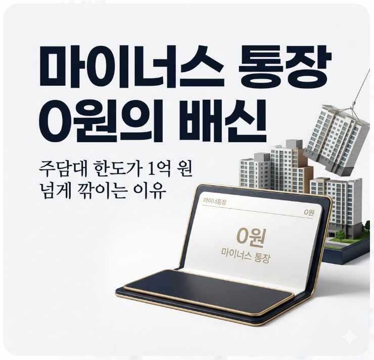  마이너스 통장 0원의 배신, 주담대 한도가 1억 원 넘게 깎이는 이유
