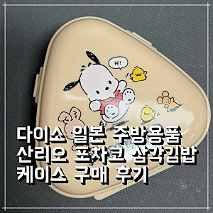 일본 다이소 주방용품 산리오 포차코 삼각김밥 케이스 사용 후기