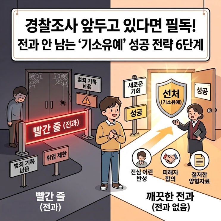  경찰조사 앞두고 있다면 필독! 전과 안 남는 '기소유예' 성공 전략 6단계