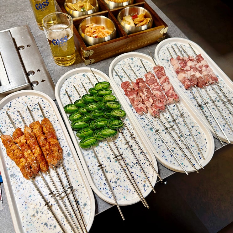  잠실 양꼬치 맛집 원조강뚝꼬치구이 잠실점 솔직 후기｜부추구이 조합 좋았던 곳