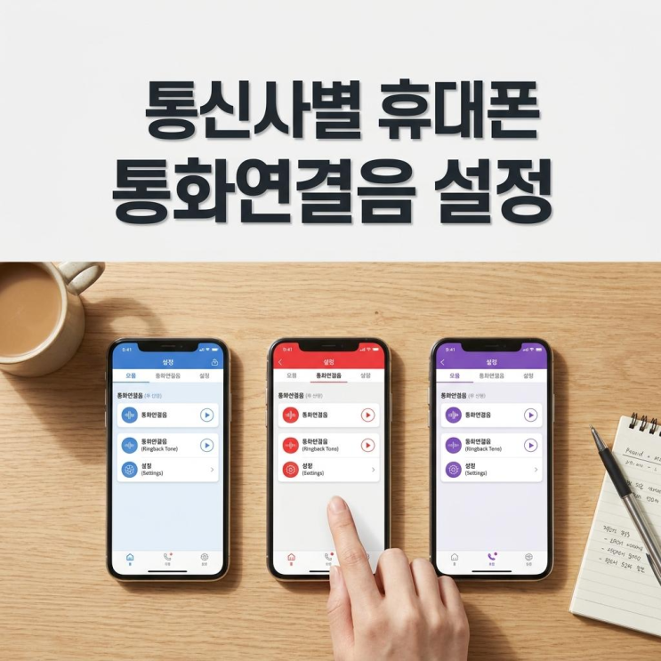  SK KT LG U+ 통신사별 휴대폰 컬러링 통화연결음 설정 방법