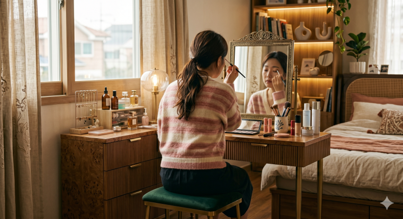 화장대의자 고르기 전 꼭 보세요(스툴 VS 회전형)