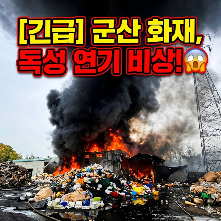  [실시간] 군산 내흥동 화재 상황, 폐기물 업체 검은 연기 대처법 및 도로 통제 정보