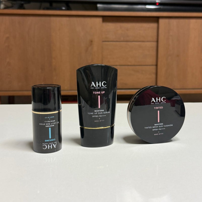 AHC 에이에이치씨 선스틱, 톤업선세럼, 선쿠션 구입후기와 발색