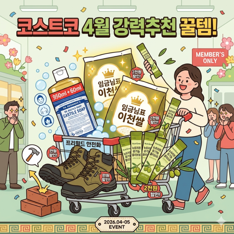 코스트코 4월 할인 추천상품 베스트5? 이천쌀·안전화가 이 가격?