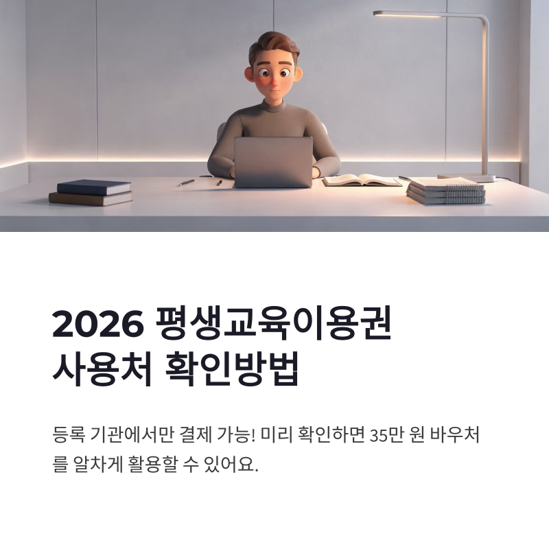 2026 평생교육이용권 사용처 확인방법, 온라인 오프라인 홈페이지까지 한눈에