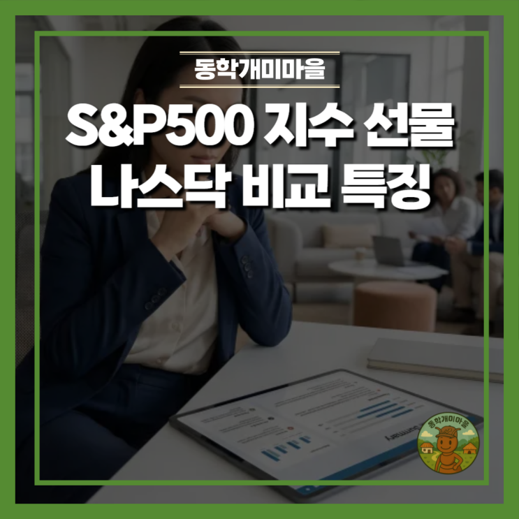 <b>S&P500 지수</b> 선물 나스닥과 비교했을 때 특징