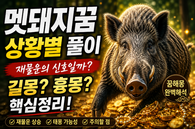 멧돼지꿈 꿈해몽 상황별 풀이 핵심정리