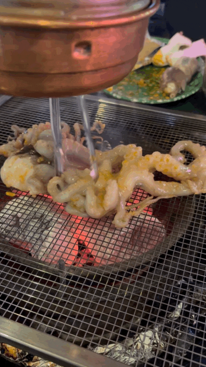  진주 삼바리 평거점 산낙지 숯불구이와 치즈 퐁듀의 환상 조합