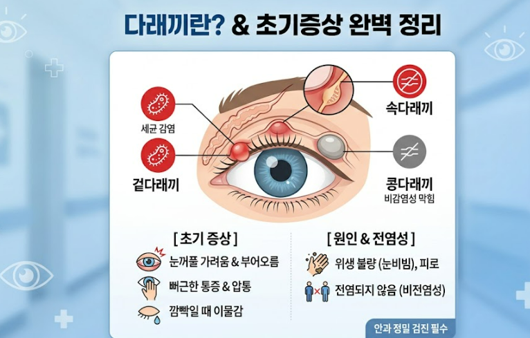 다래끼 나는 이유와 초기증상 전염될까? 찜질법부터 병원 치료까지