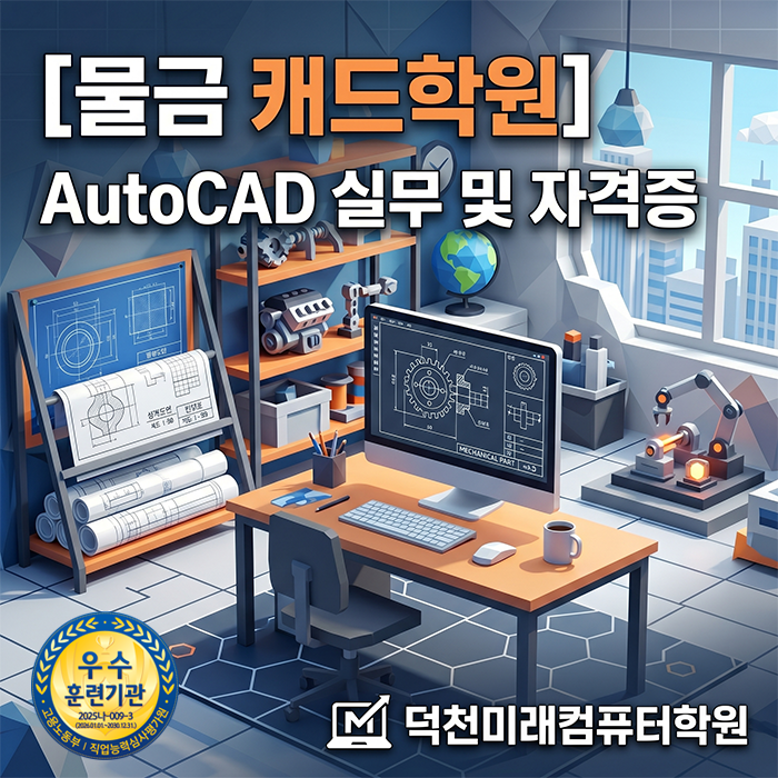  양산 물금 캐드학원 추천, 국비지원으로 2개월 만에 CAT 자격증 따고 설계 실무 전문가 되기