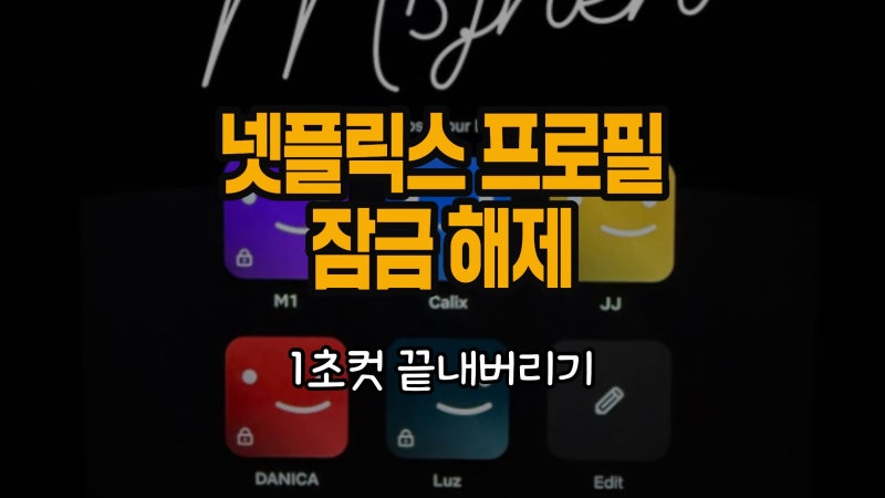 넷플릭스 프로필 잠금 해제 1초컷 끝내기