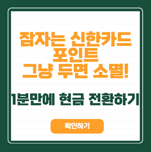 신한카드 포인트, 쌓아만 두고 계셨나요? 현금전환부터 사용처까지 정리해드려요
