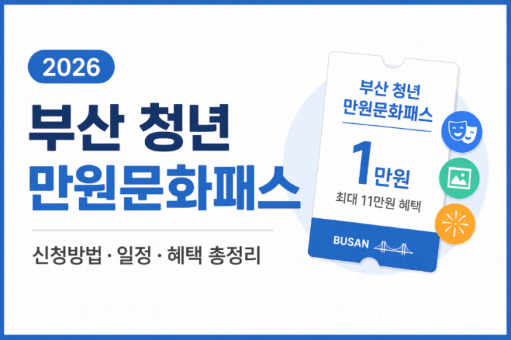  부산 청년 만원문화패스 신청방법 총정리 (2026 일정·조건·꿀팁)