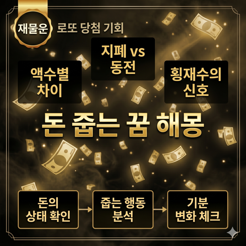 돈줍는꿈 해몽 지폐와 동전 액수에 따라 달라지는 재물운