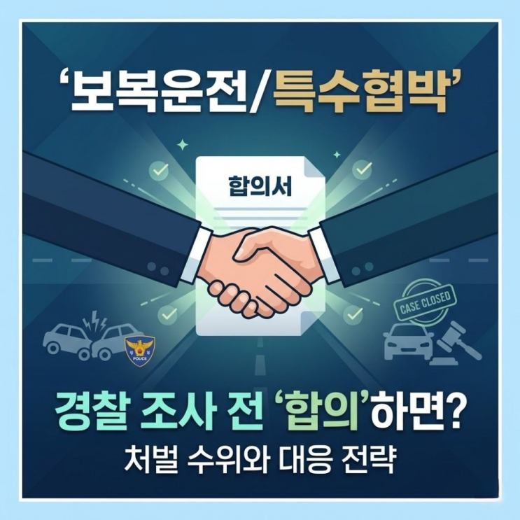  특수협박죄 보복운전  경찰조사 받기전 합의한다면?