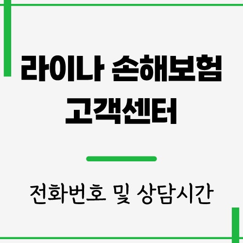 라이나 손해보험 고객센터 및 전화번호 | 상담 시간