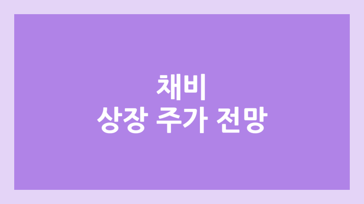 채비 (구. 대영채비) 상장 주가 전망 | 공모주, 장외가, 시초가, 보호예수, 유통물량 | 환매청구권 3개월 부여