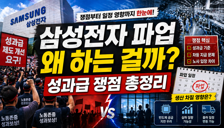  삼성전자 파업 왜 하는 걸까, 성과급 쟁점부터 일정 영향까지 총정리
