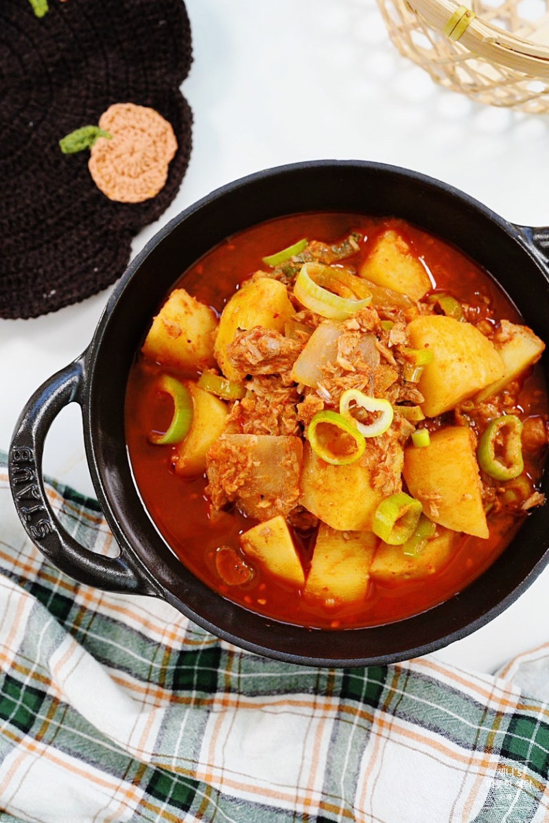 감자참치찌개 레시피 참치감자짜글이 간단 저녁메뉴