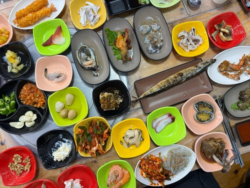 [ 당진 왜목마을 맛집 횟집 추천 ] - 섬마을 횟집(25가지 스키다시가 나오는 활어회 맛집)