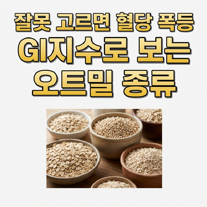 잘못 고르면 혈당 폭등 GI지수로 보는 오트밀 종류 스틸컷, 롤드, 인스턴트