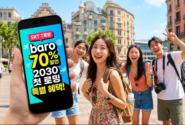 SKT 로밍 예약 필수! 2030 첫 로밍 70% 할인 혜택