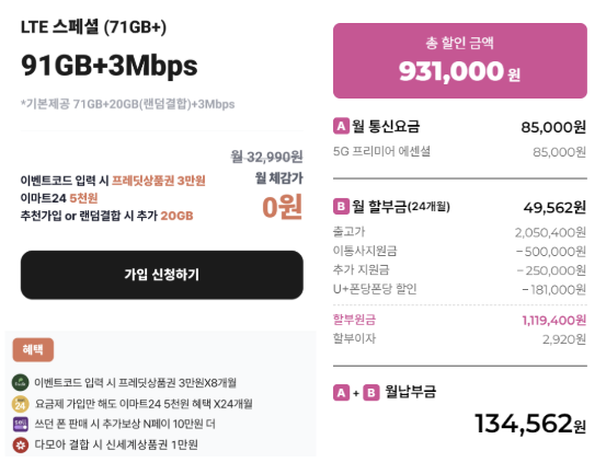  알뜰폰 vs 일반 통신사 (LG U+) 휴대폰 요금제 비교, 얼마나 살까?