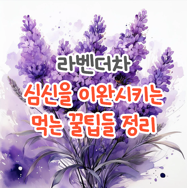  라벤더차 효능, 심신안정 효과 높이는 먹는 방법