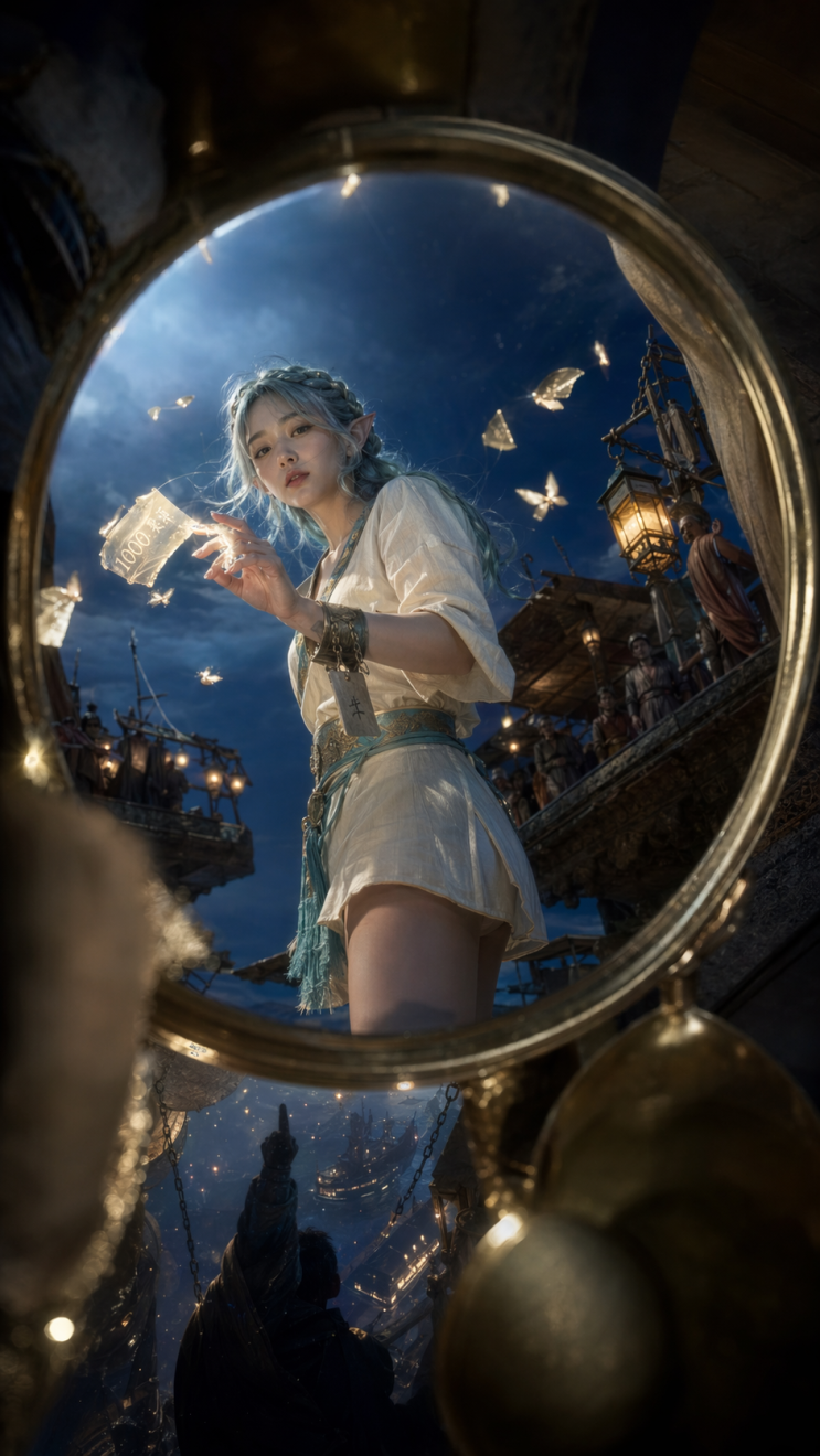  노예시장 엘프 소녀 일러스트