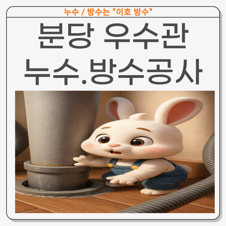  분당 우수관 누수  베란다 천장 페인트 박리 배관 주변 물샘 방수공사