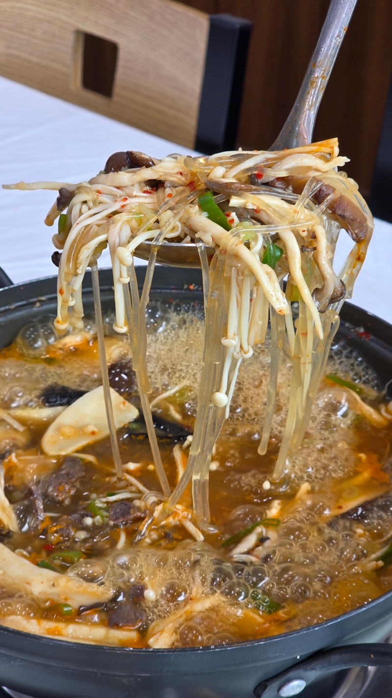 포항보경사맛집 내연산맛집 부원식당 한우버섯전골 도토리묵
