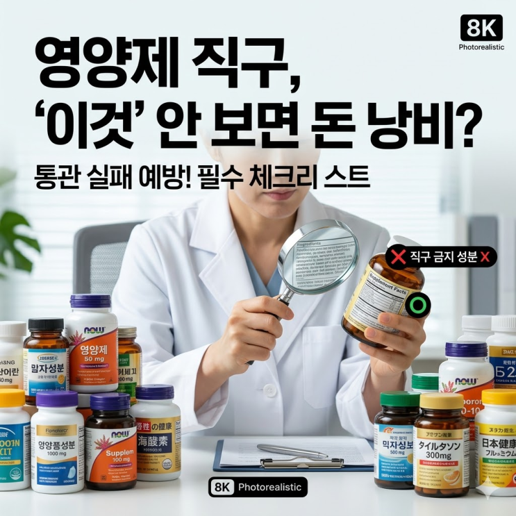  영양제 해외직구 주의점! 통관 폐기 방지법과 관세 폭탄 피하는 실제 효과 비용 팁
