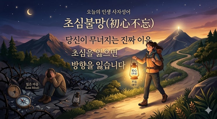  오늘의 인생 4자성어 (1탄) | 초심불망(初心不忘) , 당신이 무너지는 진짜 이유