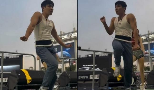 치어리더 이준, 민소매 무릎 번쩍 최예나 "곡 뺏겼다" 선언한 광기의 퍼포먼스