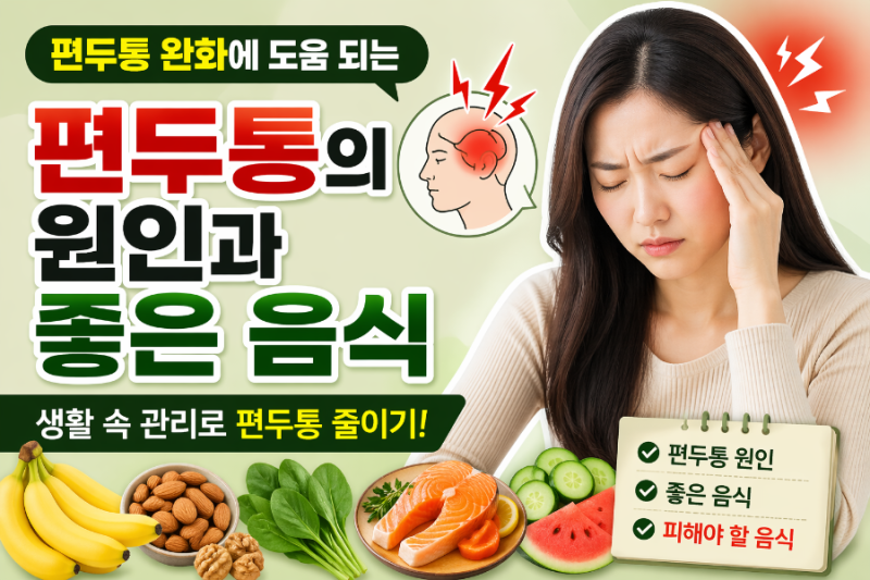 편두통의 원인과 좋은음식