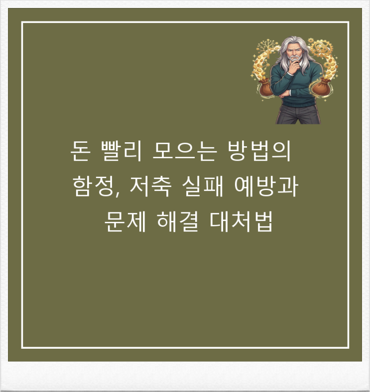  돈 빨리 모으는 방법의 함정, 저축 실패 예방과 문제 해결 대처법