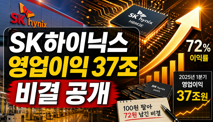  SK하이닉스 1분기 영업이익 37조, 100원 팔아 72원 남긴 비결 정리
