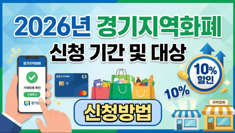 2026년 경기지역화폐 신청 기간 및 대상(+신청방법)