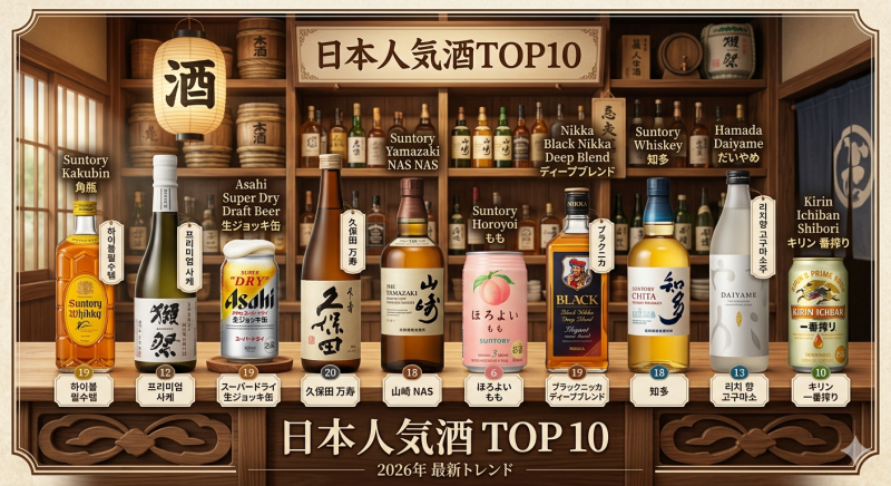 2026 일본 쇼핑리스트 100선 : 주류 TOP 10부터 도수·가격 총정리