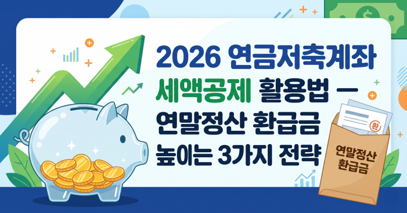 2026 연금저축계좌 세액공제 활용법 — 연말정산 환급금 높이는 3가지 전략