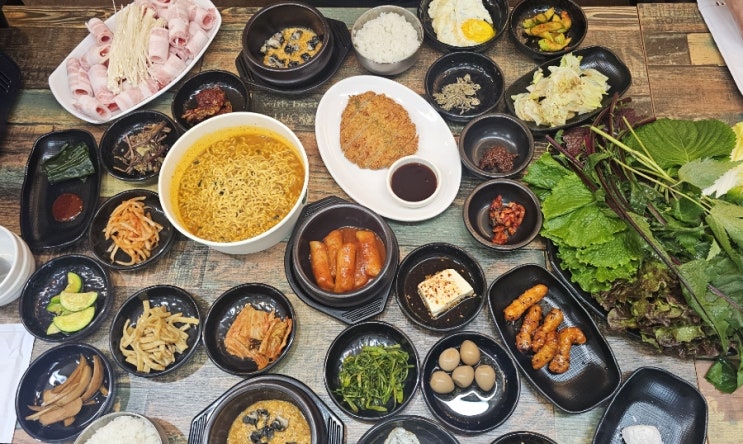  용암동밥집 우리식당 | 청주우렁쌈밥 무한리필, 셀프코너에 한강라면까지