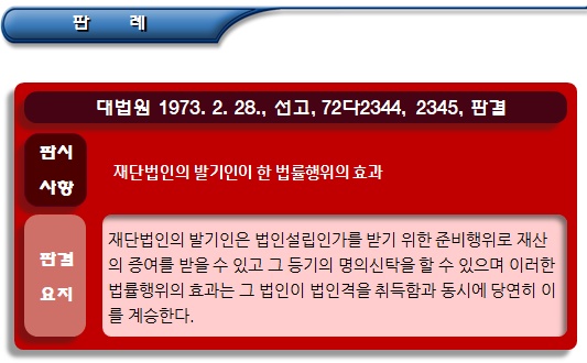 비영리공익법인 판례(출연재산 귀속 시기)