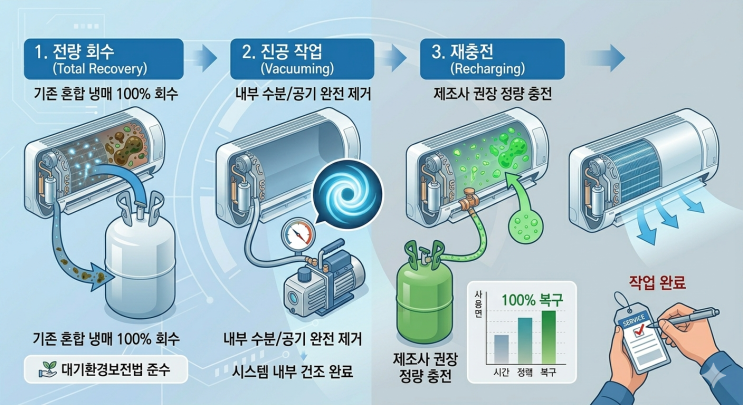  냉매 보충했는데 더 안 시원하다면