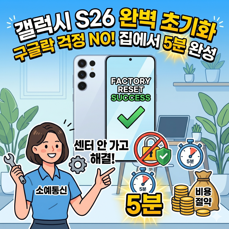 갤럭시 S26 공장 초기화 방법 : 구글락 100% 완벽 방지 가이드