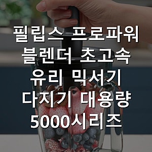 필립스 프로파워 블렌더 초고속 유리 믹서기 다지기 대용량 5000시리즈 HR3032/00 + 텀블러