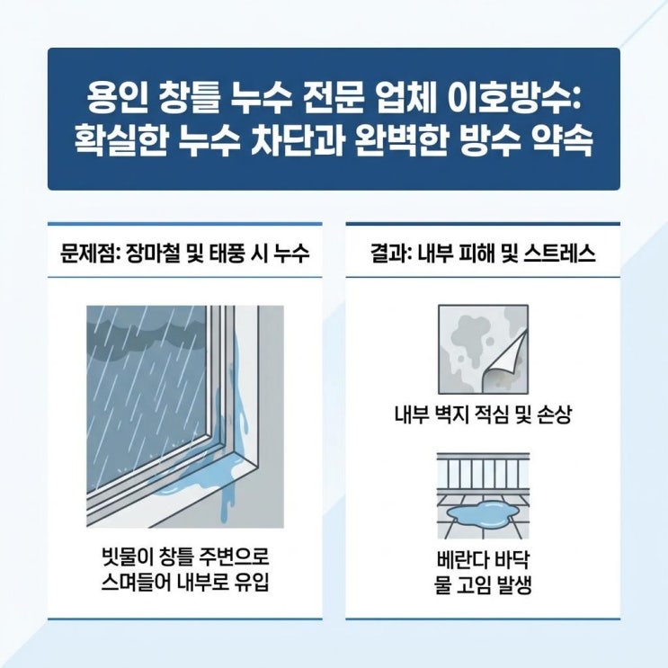  용인 창틀누수 크랙 물샘 방수공사 잘하는 업체