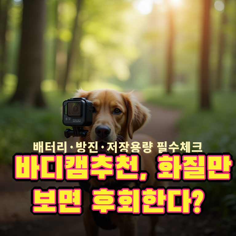 바디캠추천 반려견 산책 영상 촬영용 화질 방수 배터리 성능 총정리