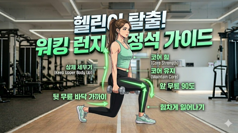 오늘의 PT 기록 #17 – 힙업 끝판왕! 워킹 런지 완벽 마스터